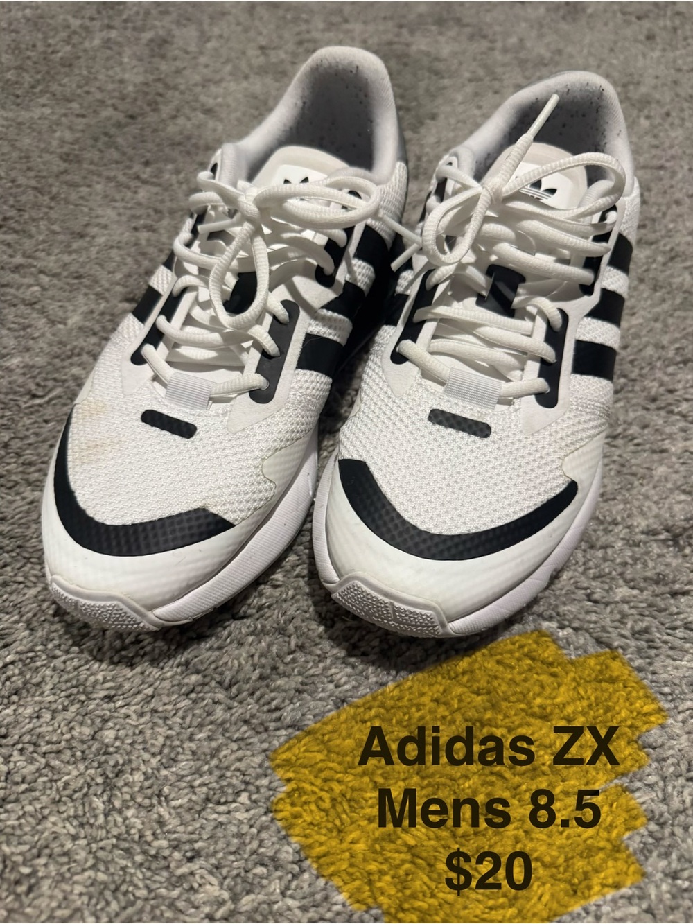 adidas Men’s White and Black ZX Sneakers
